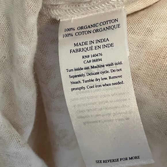 Faherty Boho Floral Dress Women's Medium Tan Tasseled Organic Cotton Cottagecore - Picture 10 of 11